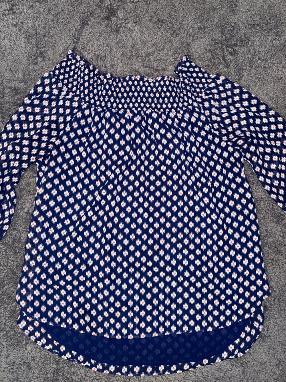 Michael Kors Navy Off-Shoulder Women's Tunic Top Size XL